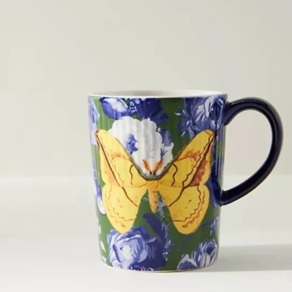 NWT Anthropologie Athalia Butterfly Mug